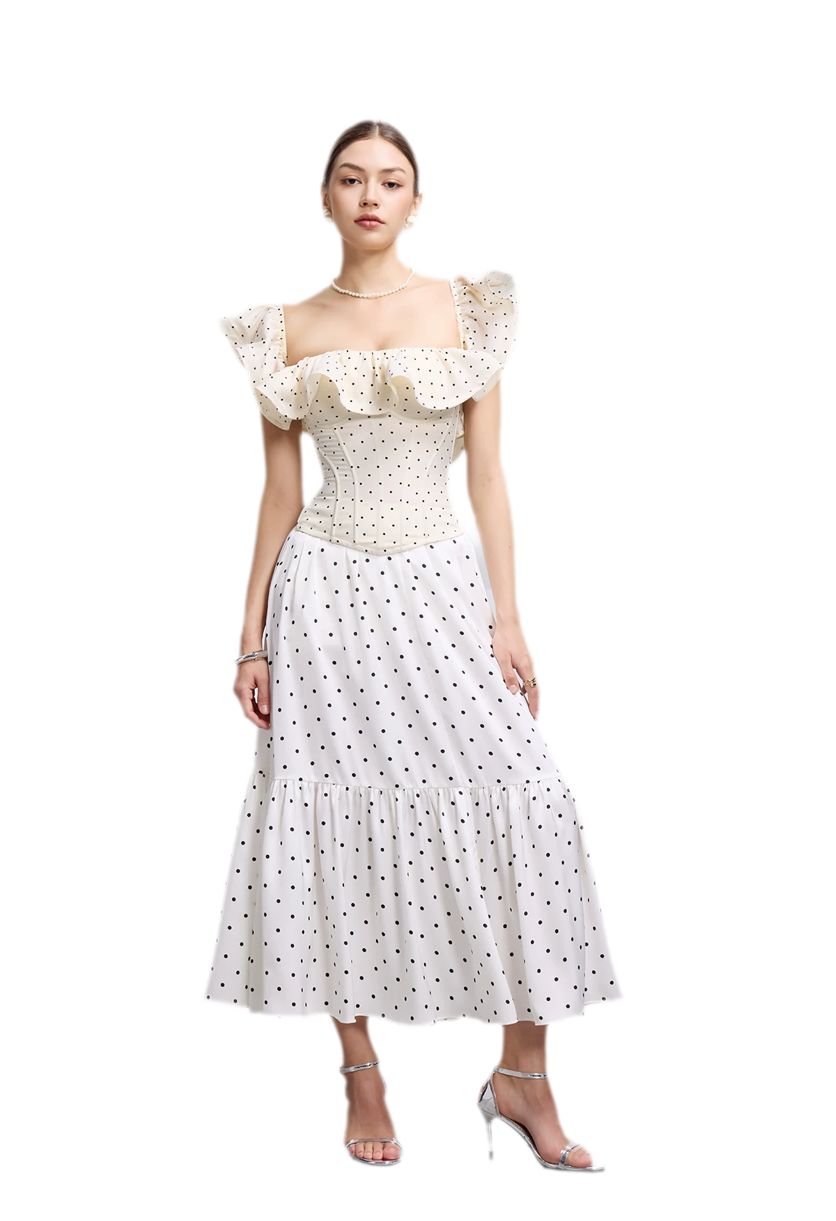 Polka Dot Ruffle Corset