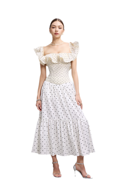 Polka Dot Ruffle Corset