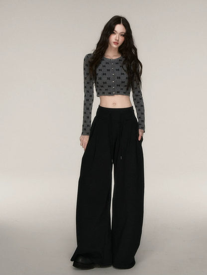 Jacquard Cropped Knit Set