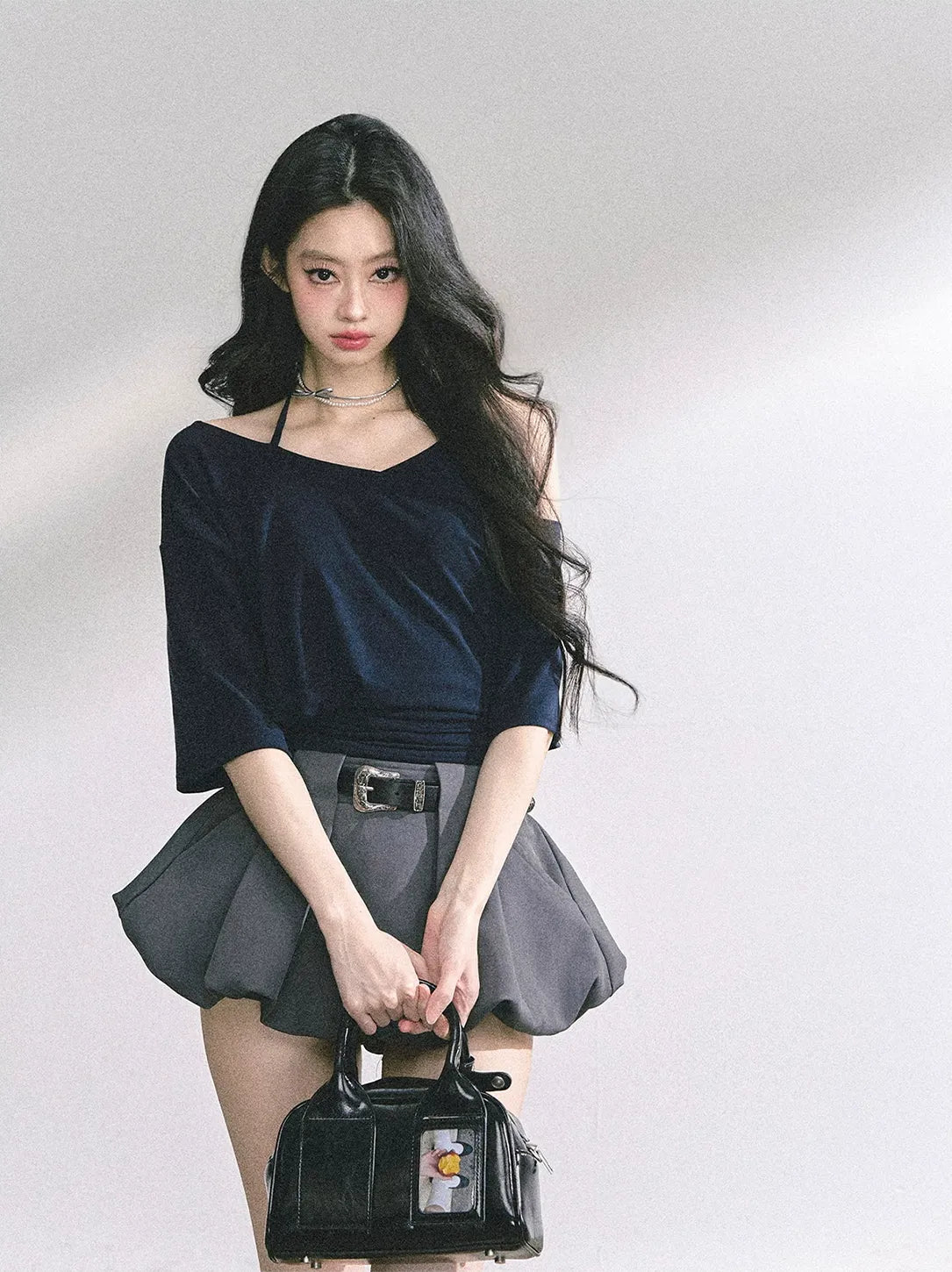 Asymmetric Beaded Off-Shoulder Top