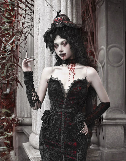 Velvet Gothic Mermaid Dress