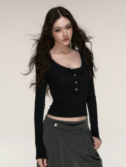 Soft Fitted Layered Top Set