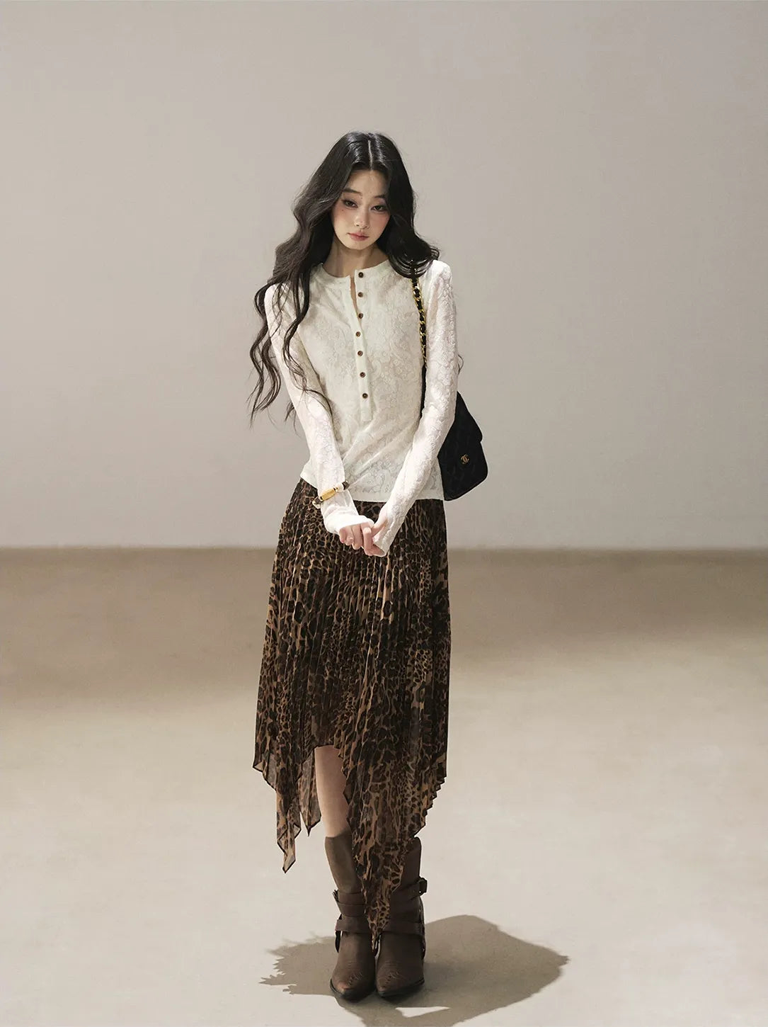 Paisley Jacquard Cropped Wool Top
