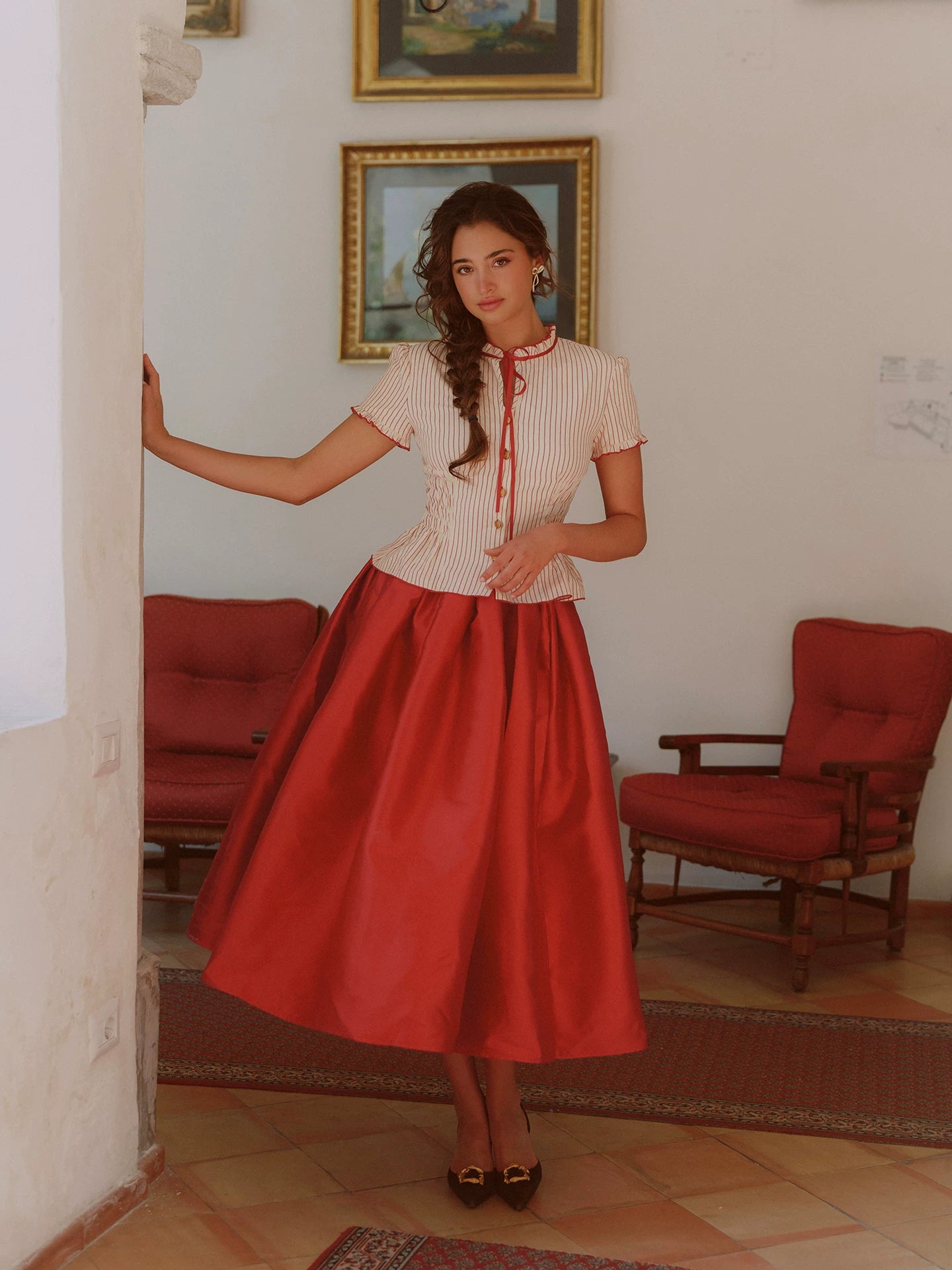 Vintage Striped Cotton Dress