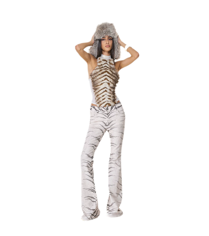 Gilet dos nu en fourrure dégradée
