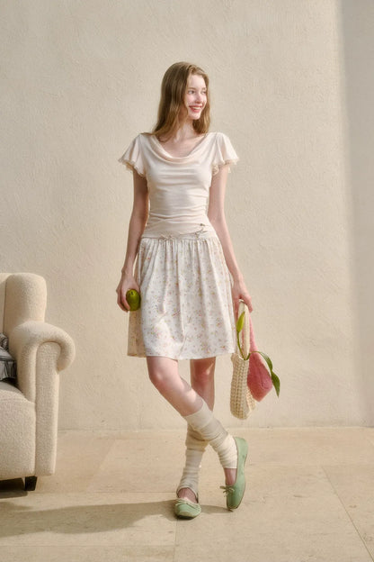 Airy V-Neck Ribbed T-Shirt