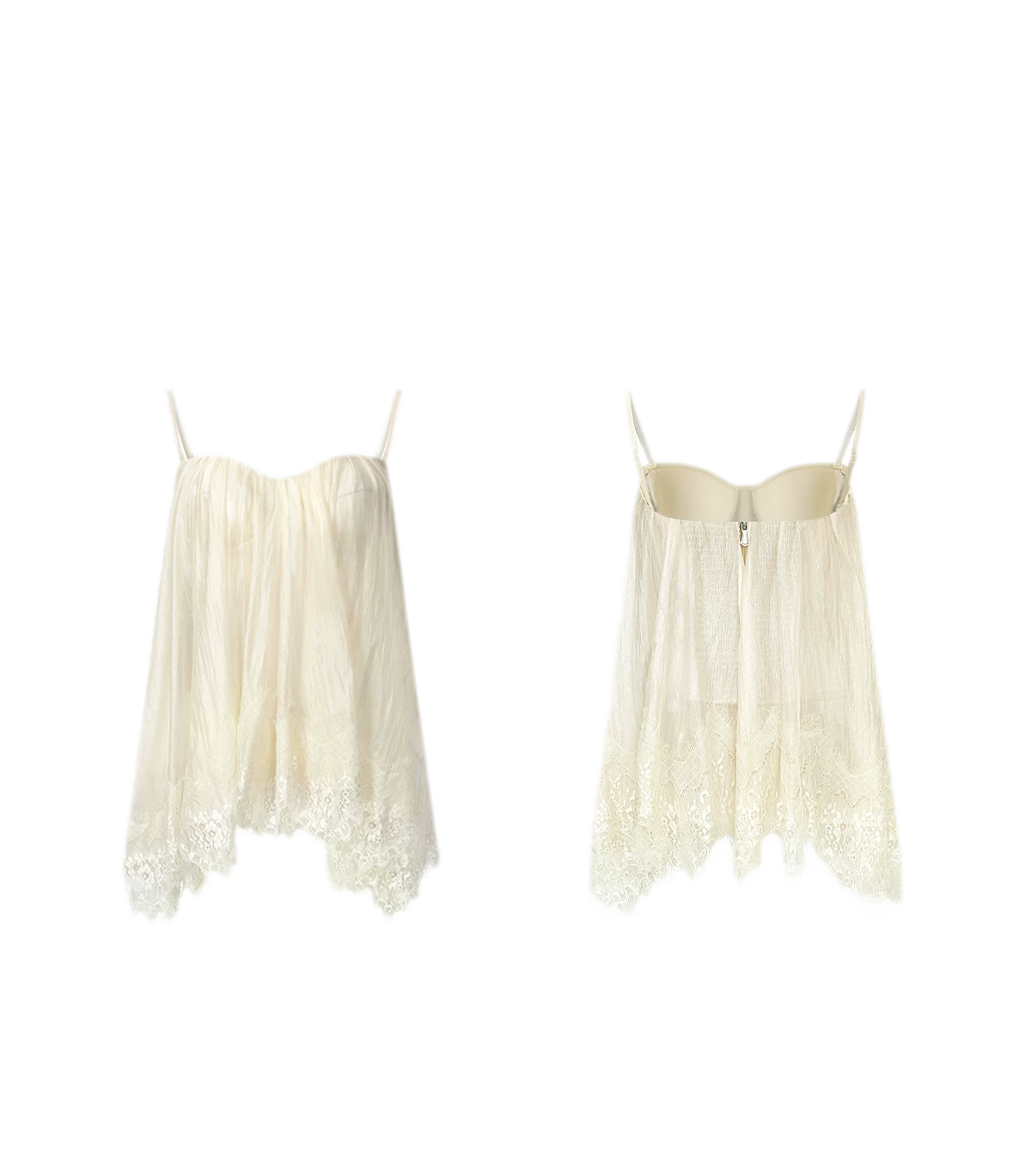 Fishbone Ruffle Chiffon Bustier Top