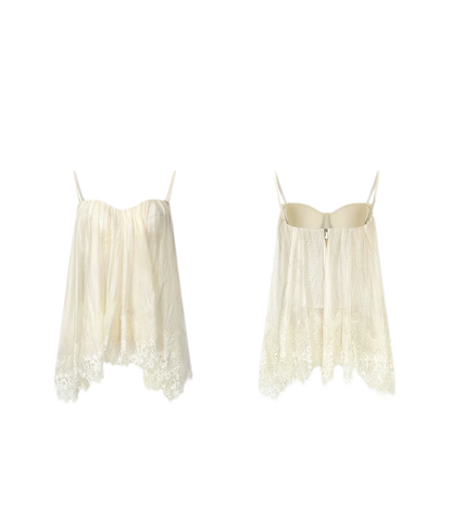 Fishbone Ruffle Chiffon Bustier Top