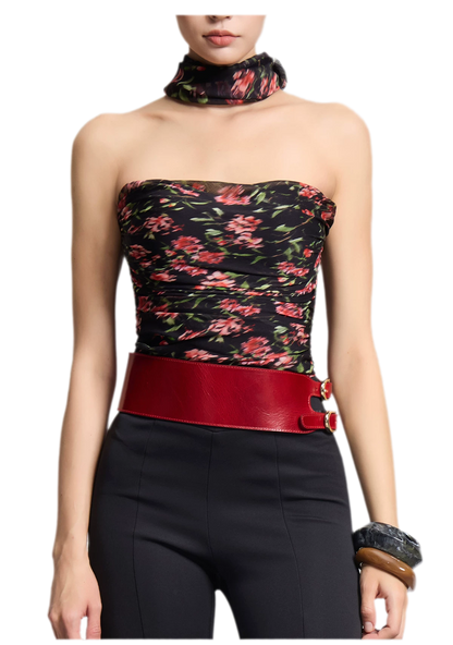 Ruched Strapless Bustier Top