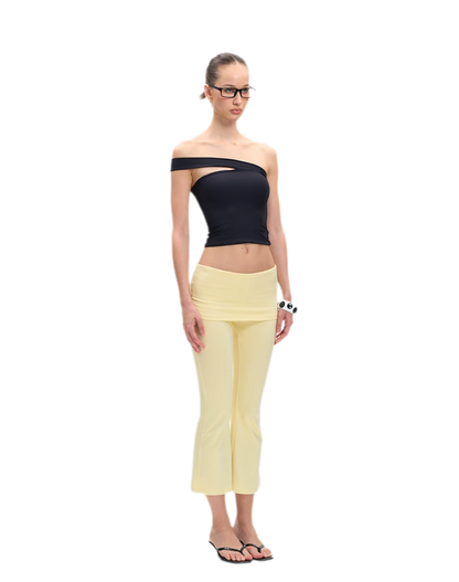 Capri Foldover Flare Pants