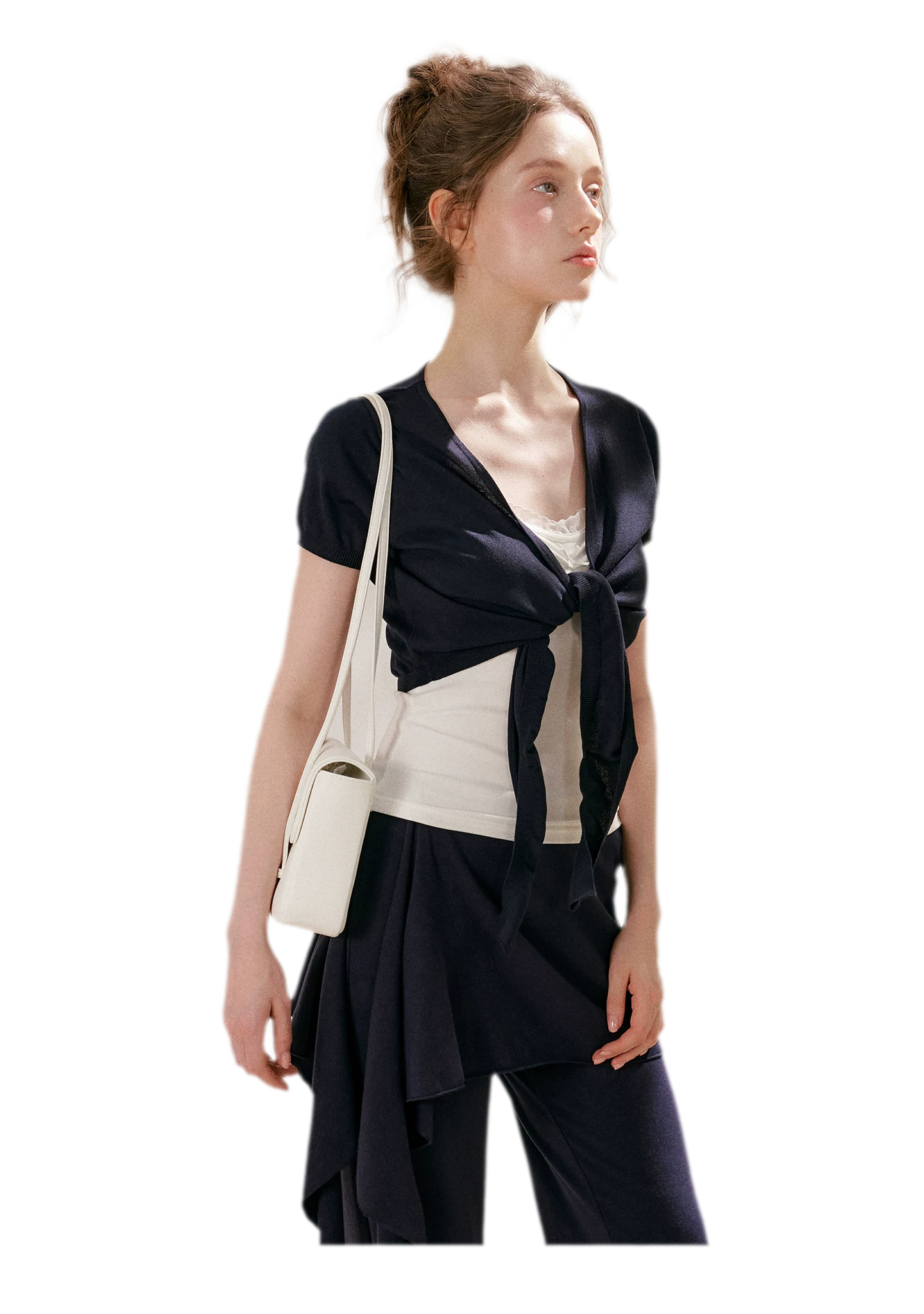 Sportique Cropped Knit Cardigan