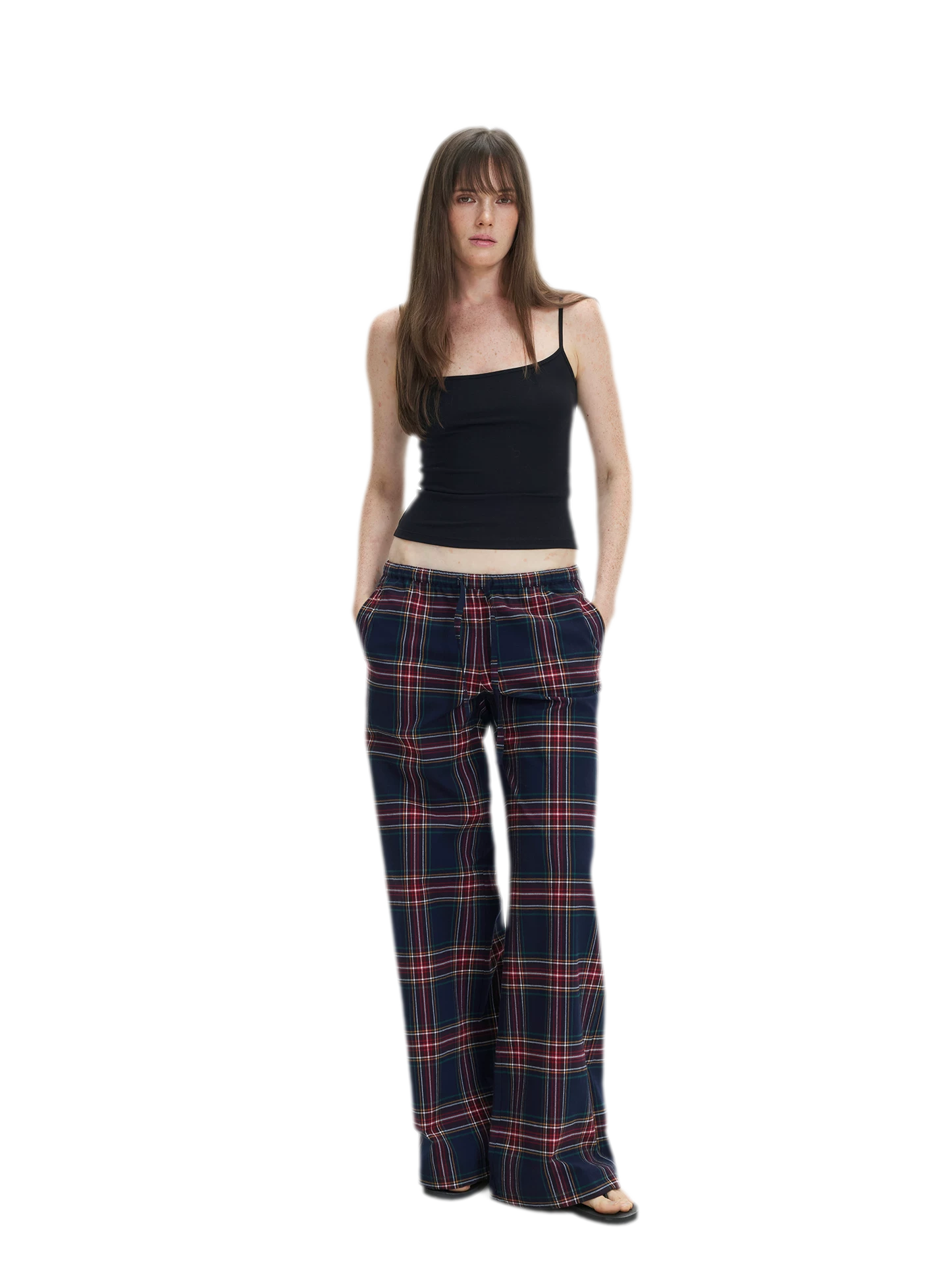 Vintage Plaid Low-Rise Bottoms