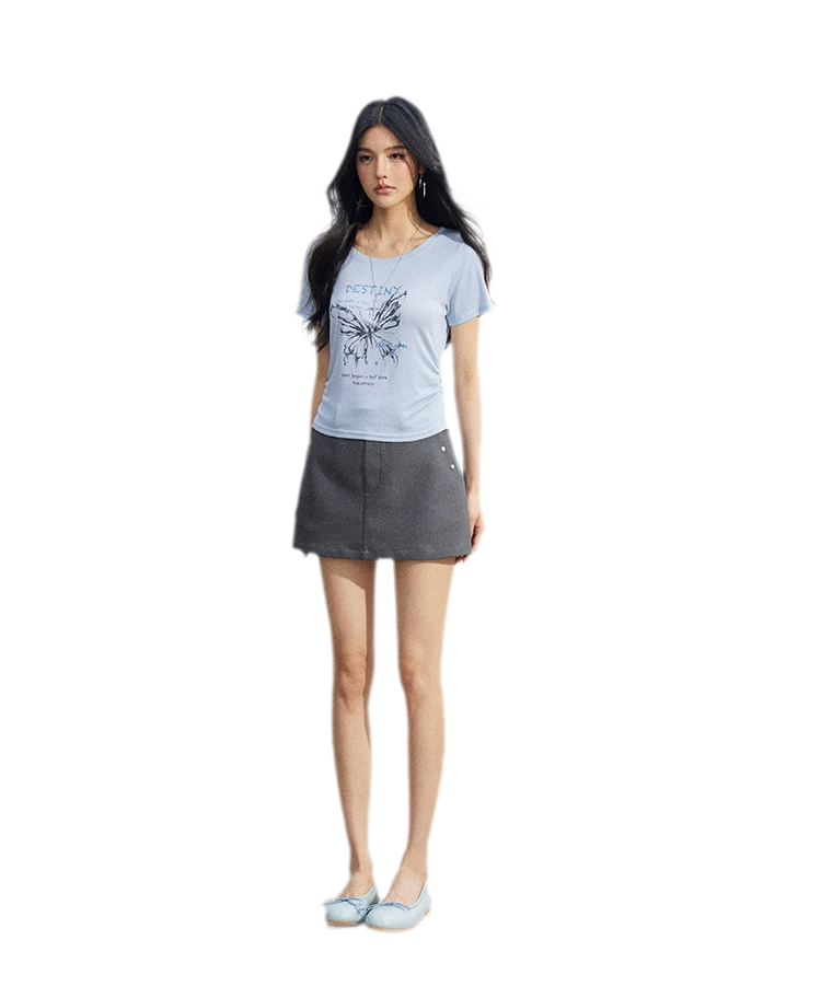 Butterfly Ruched Tee