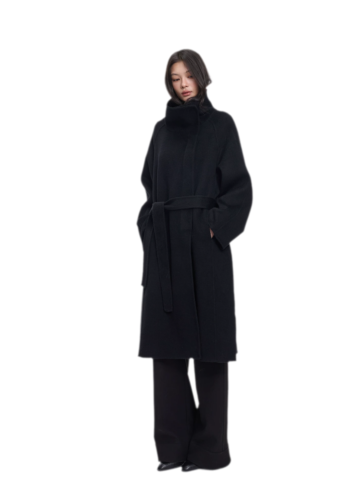 Double-Faced Wool Belted Coat