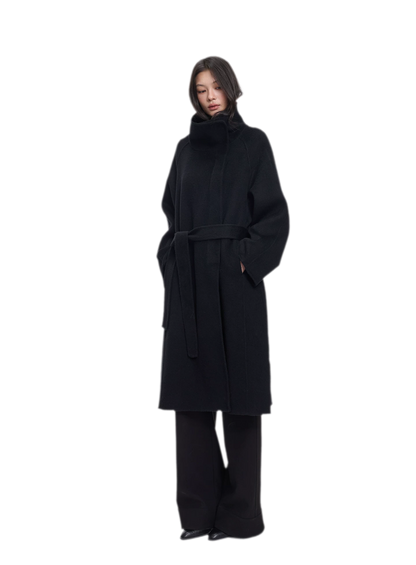 Double-Faced Wool Belted Coat