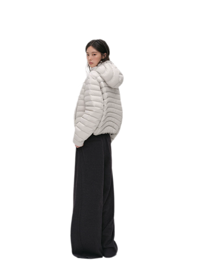 Pleated Contrast Wide-Leg Trousers