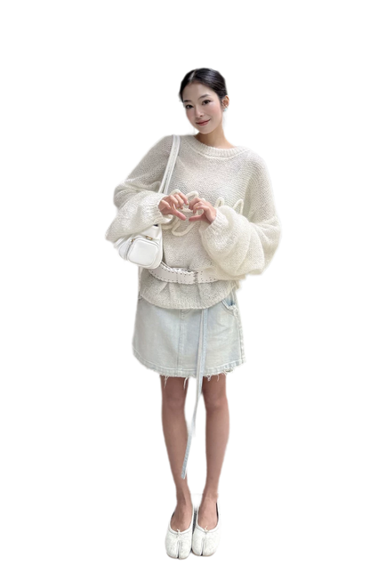 Mohair Openwork Logo Sweater