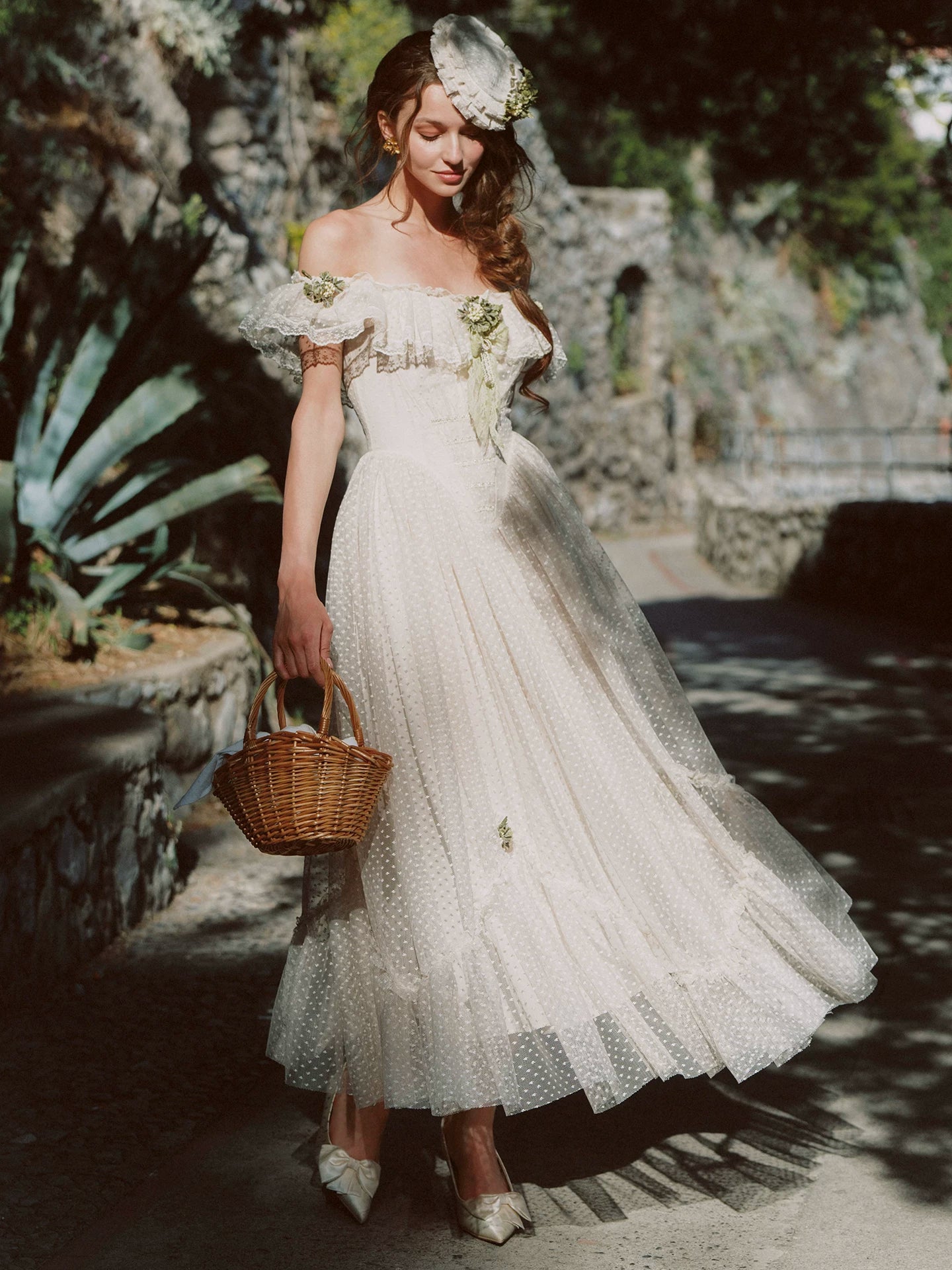 French Lace Princess Midi Dress