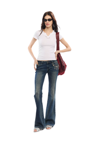 Summer V-neck Slim Fit T-shirt