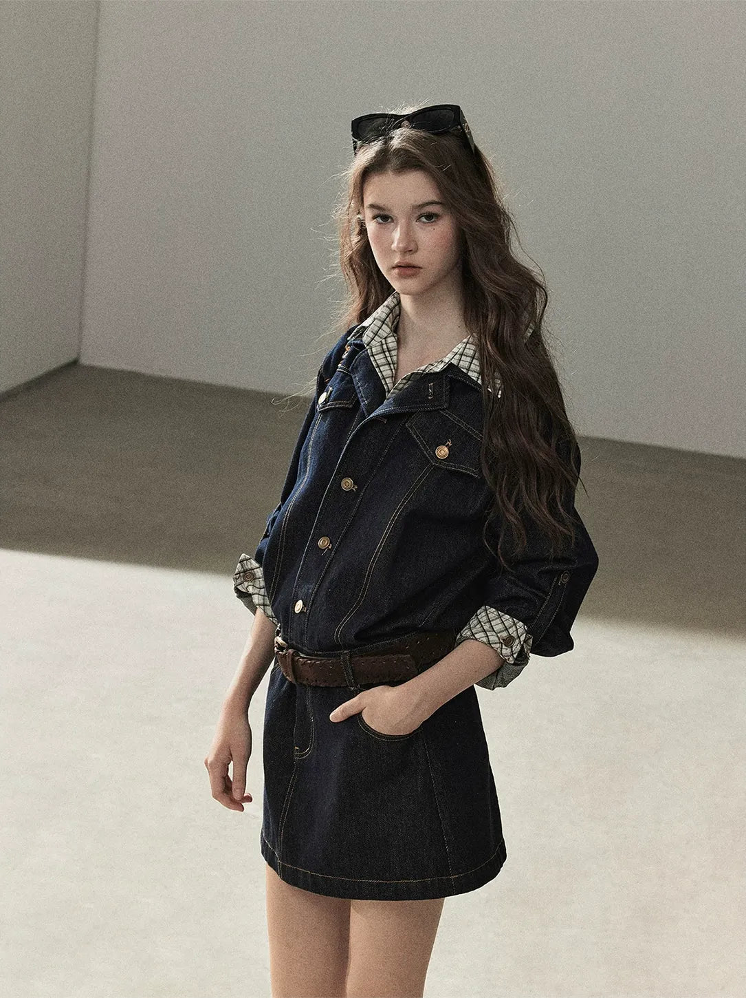 Stonewashed Denim Shirt Dress