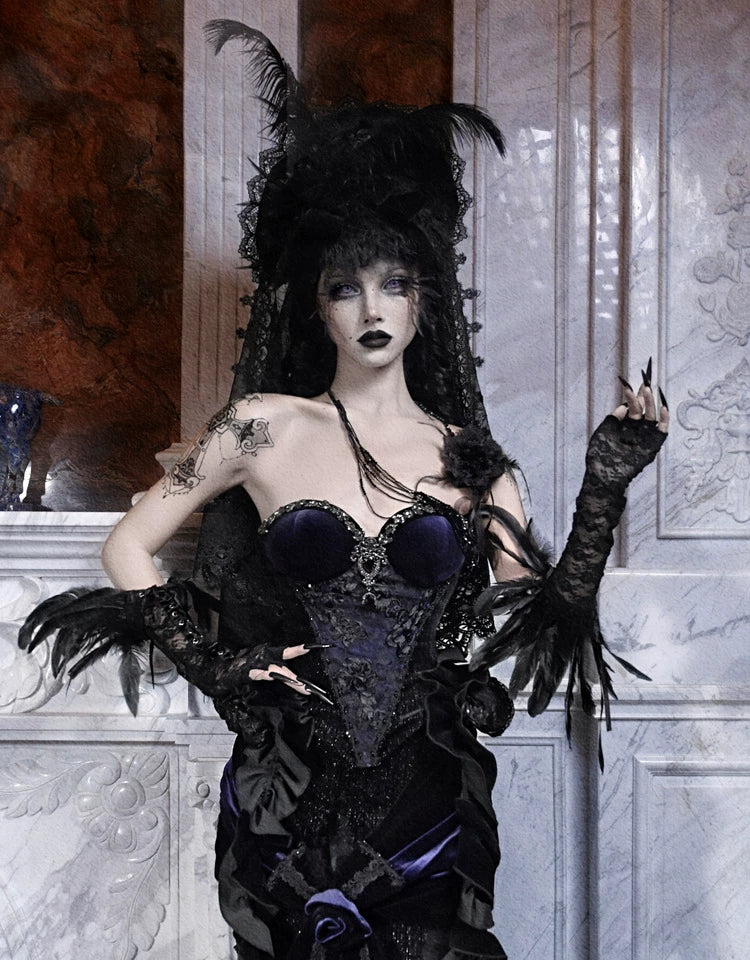 Rhinestone Velvet Gothic Corset