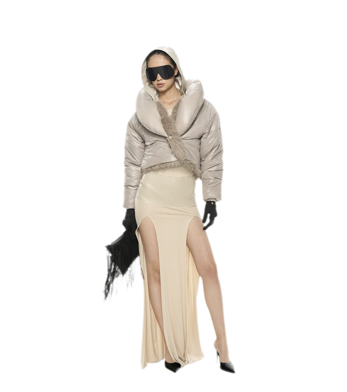 Detachable Hood Cutout Dress