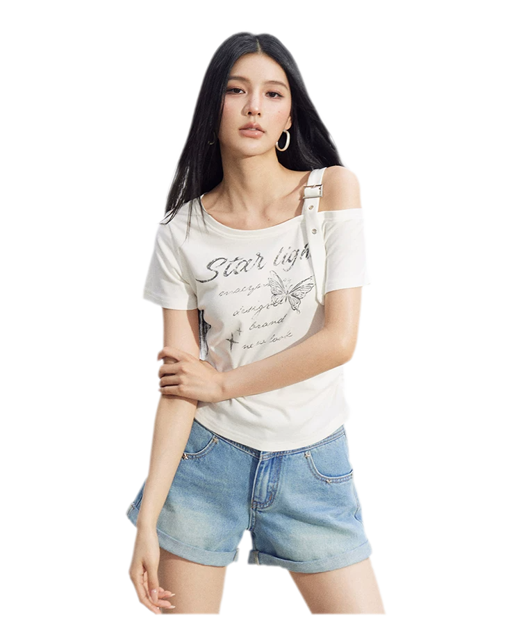 One-Shoulder Butterfly Tee