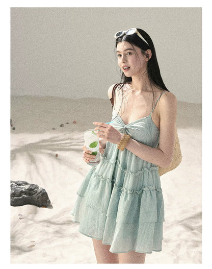 "Mossy Stone Steps" Summer Beach Camisole Dress