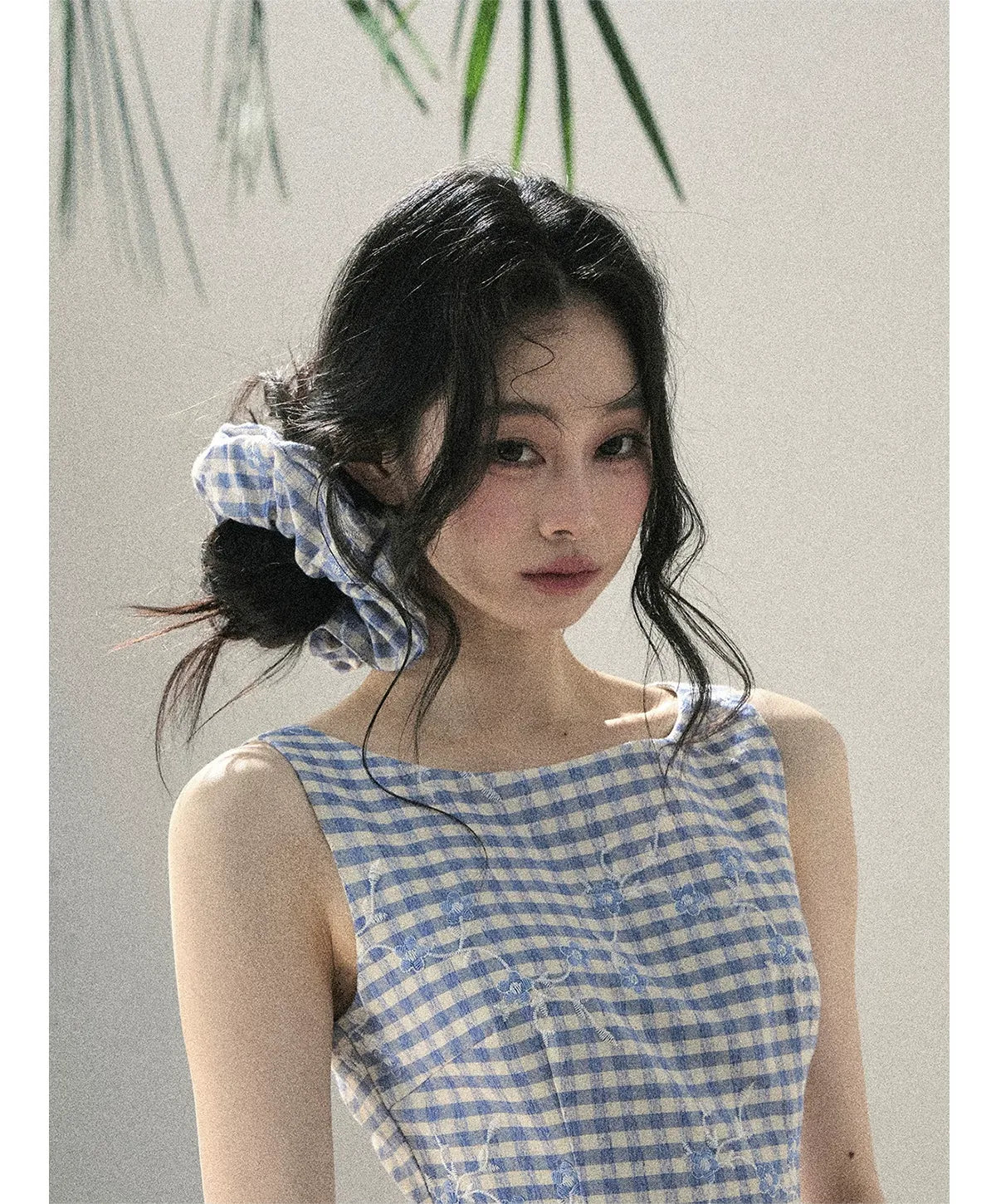 Breeze Check Embroidered Dress