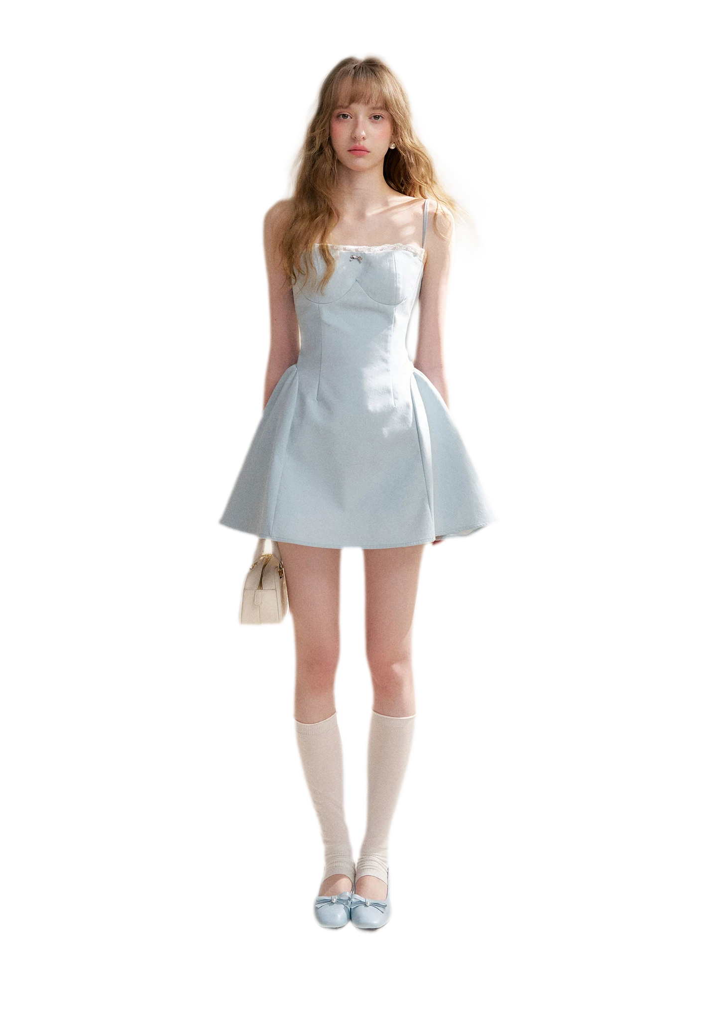 Lace-Trimmed A-Line Camisole Dress