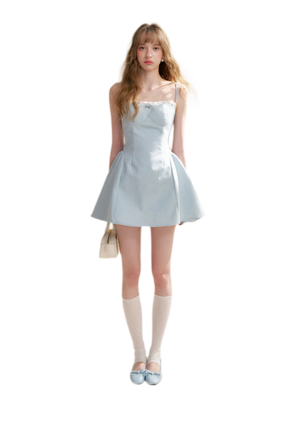 Lace-Trimmed A-Line Camisole Dress