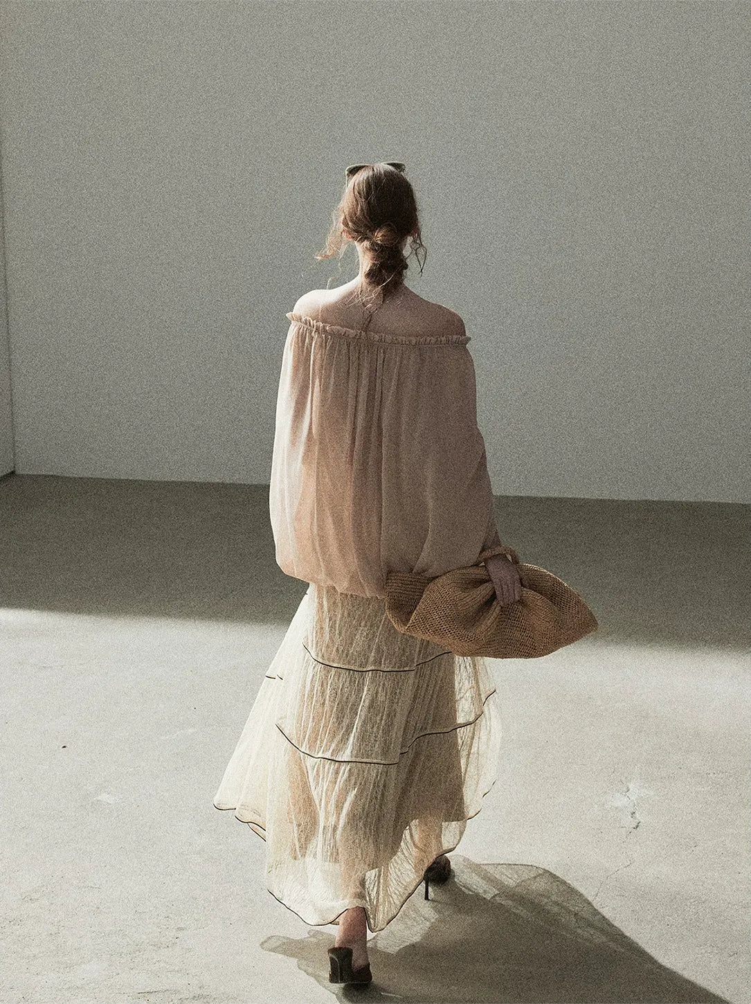 Crinkled Off-Shoulder Top