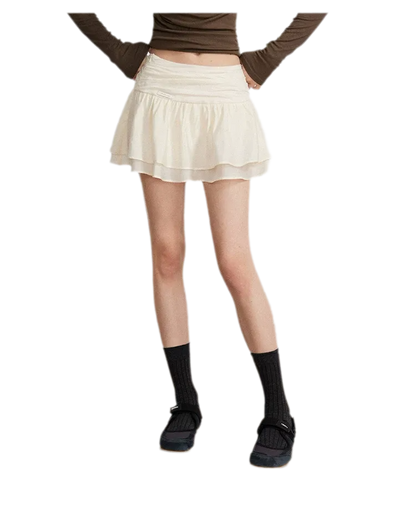 Pleated Ruffle A-Line Skirt