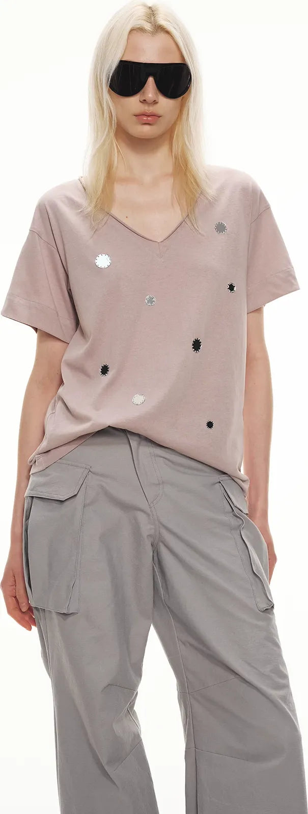 Relaxed Stylish V-Neck Short Sleeve T-Shirt