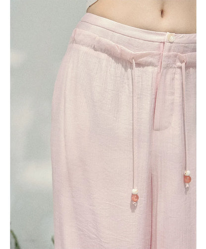 Wide-Leg Embroidered Pants