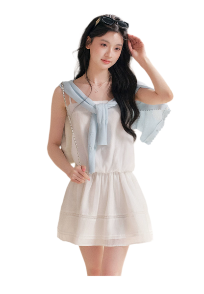 Soft Tencel Lace Dress &amp; Cardigan Set