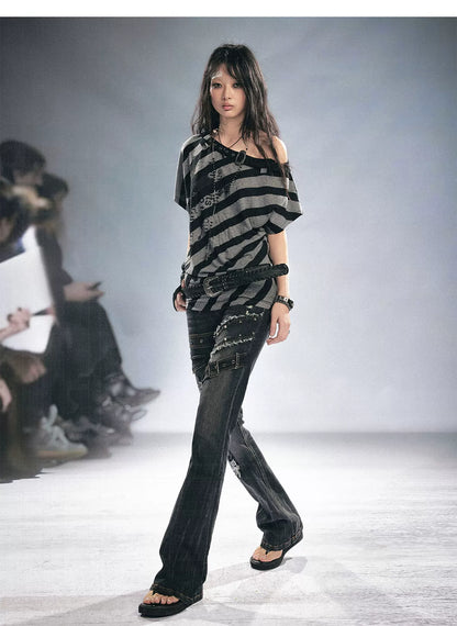 Skinny Grunge Flare Jeans