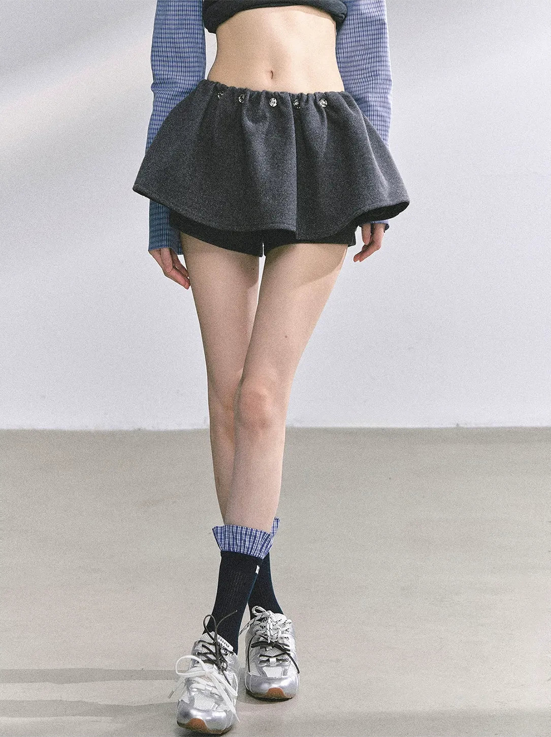 Wool Balloon A-Line Skirt