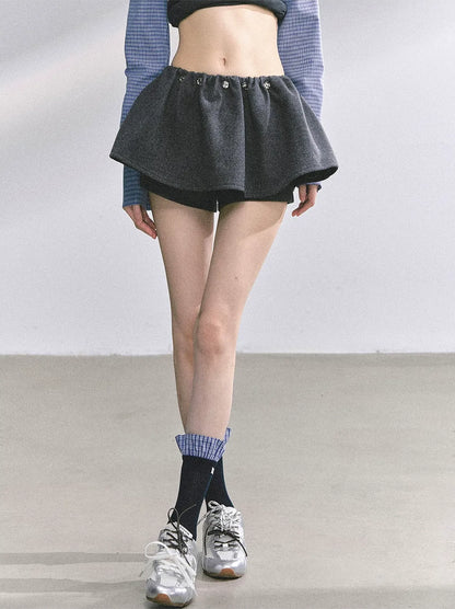Wool Balloon A-Line Skirt