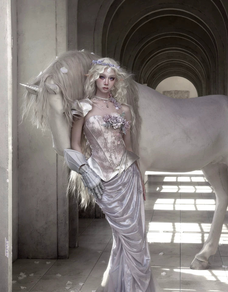 Metallic Floral Armor Corset