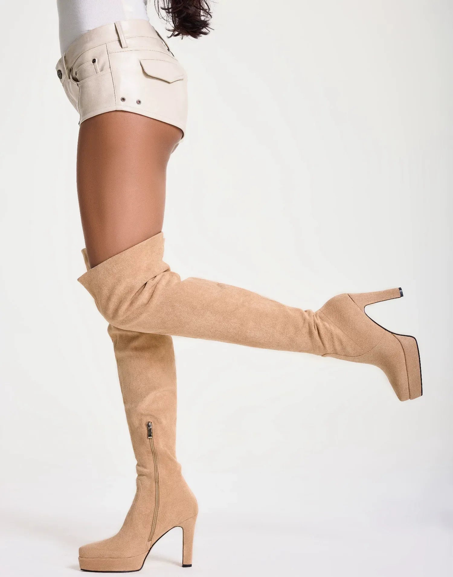 Suede Slouchy Over-Knee Boots