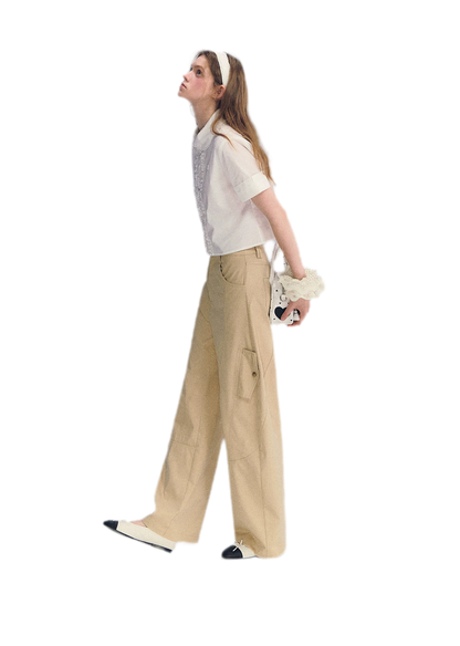 Deconstructed Curved Cargo Pants