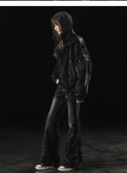 Detachable Fur Collar Flight Jacket