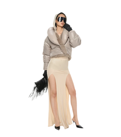 Detachable Hood Cutout Dress