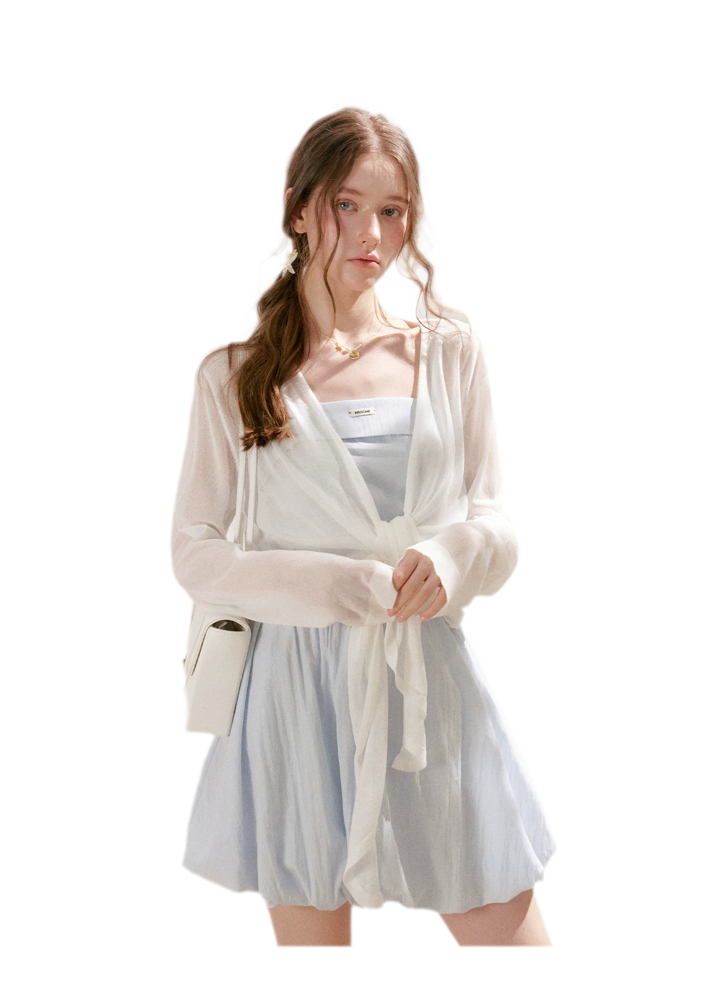 Airy Layered Short Knit Cardigan
