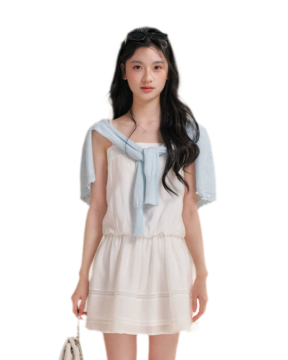 Soft Tencel Lace Dress &amp; Cardigan Set
