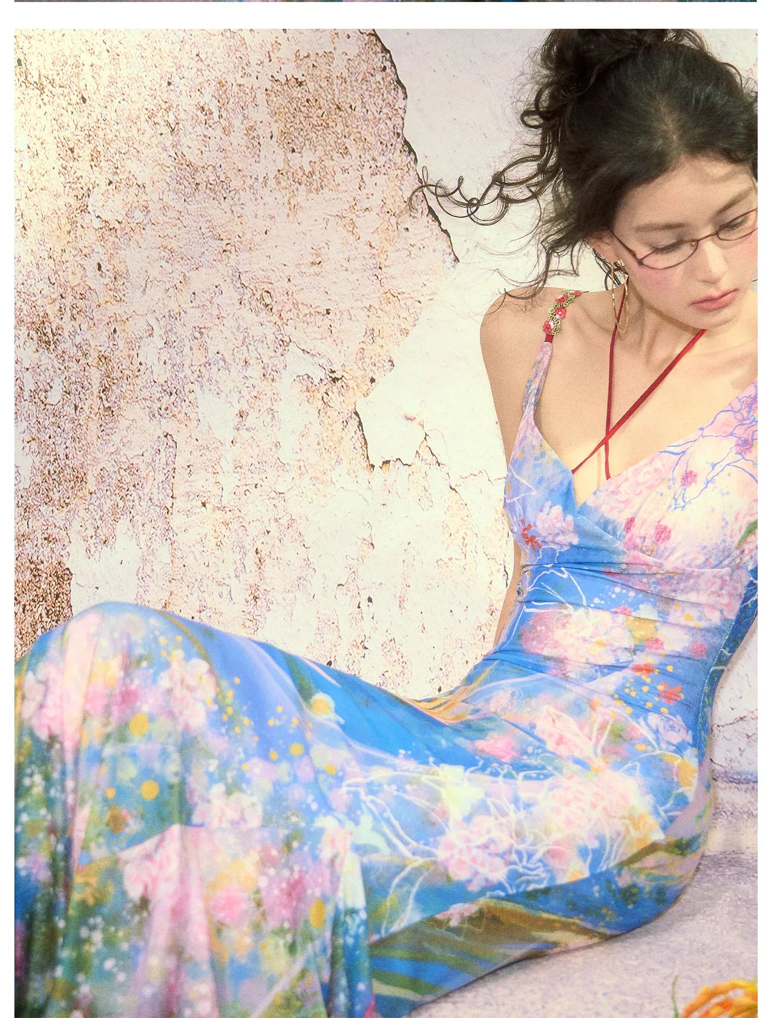 Water Life Series Printed Camisole Dress