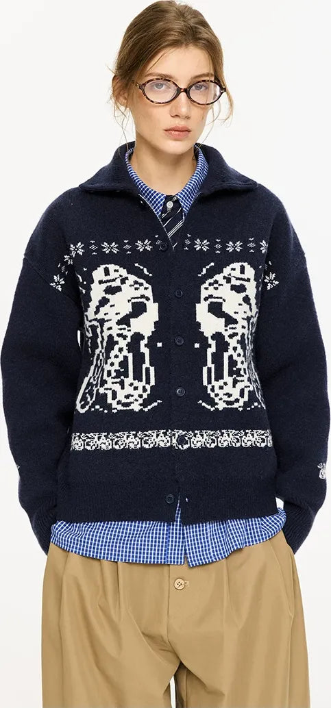Fair Isle Relaxed Cardigan Sweater