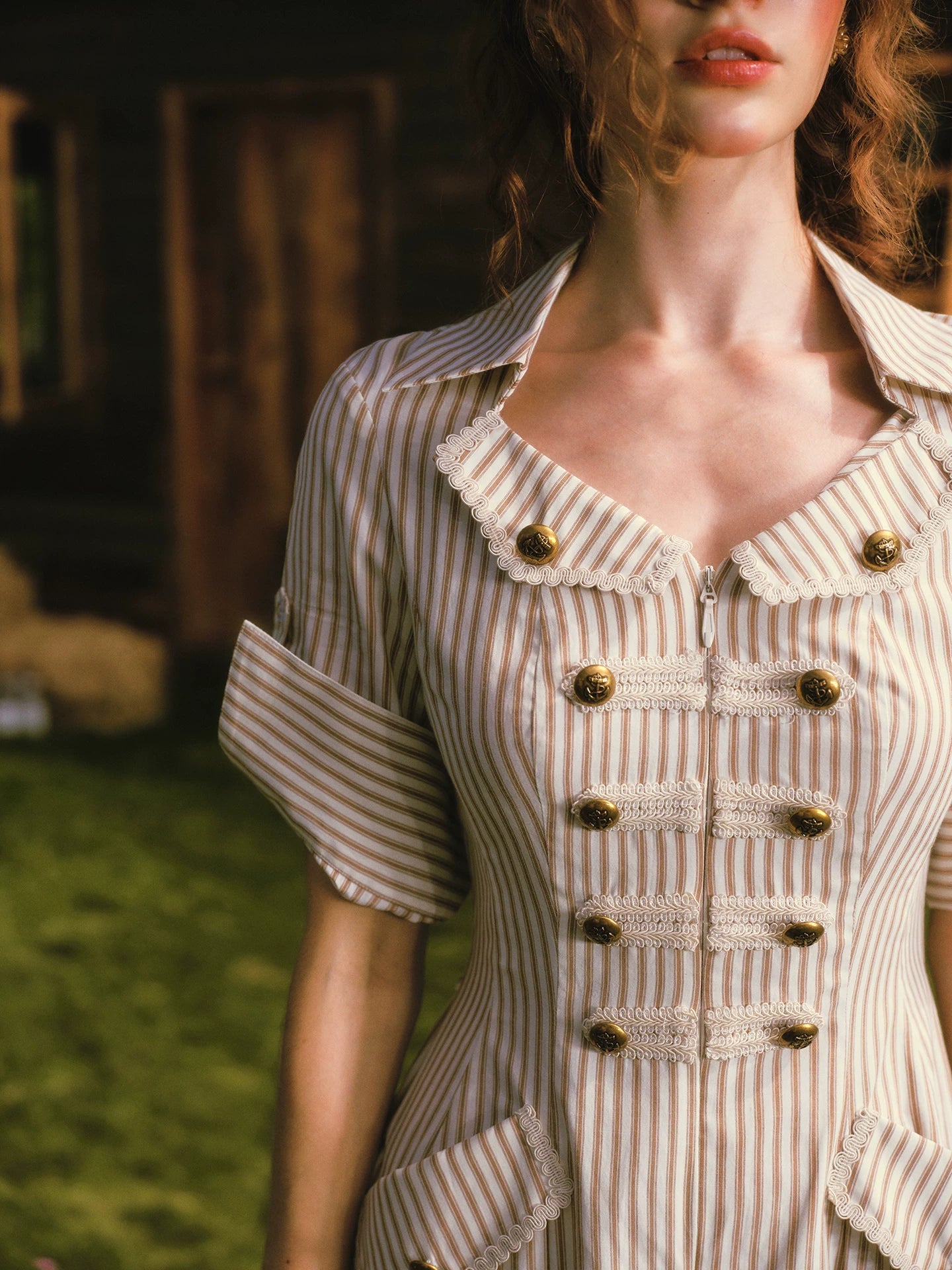 Yarn-Dyed Striped Shirt Dress