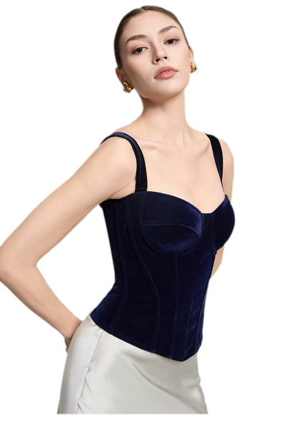 Velvet Boned Corset Top